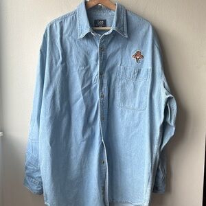 VTG Florida Panthers Men’s Lee Sport Denim Button Down Shirt Size XL